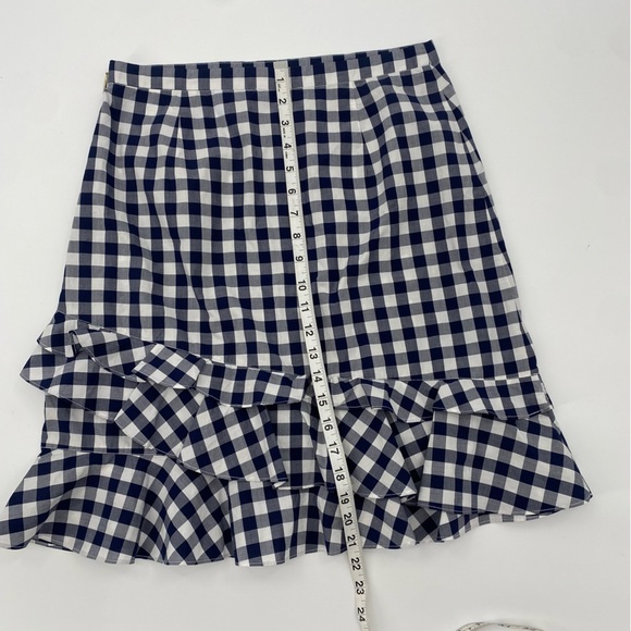 Draper James Navy blue white gingham Dolly Check Ruffle Skirt size 4 - Picture 9 of 9